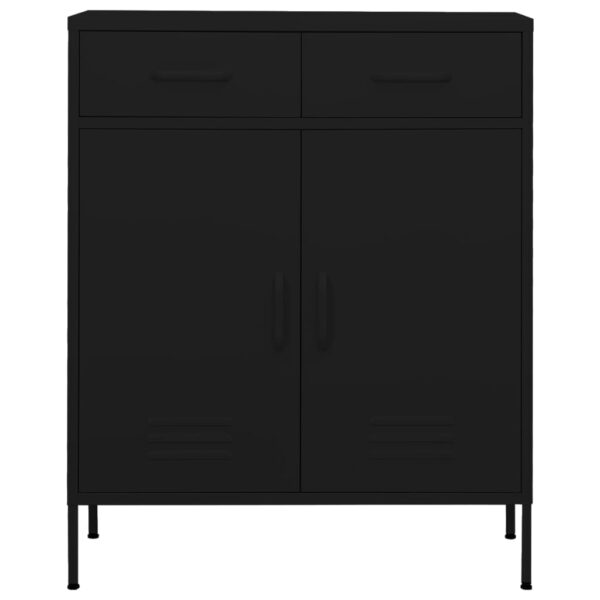 vidaXL Storage Cabinet Black 31.5"x13.8"x40" Steel - Image 2