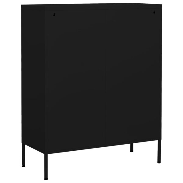 vidaXL Storage Cabinet Black 31.5"x13.8"x40" Steel - Image 4