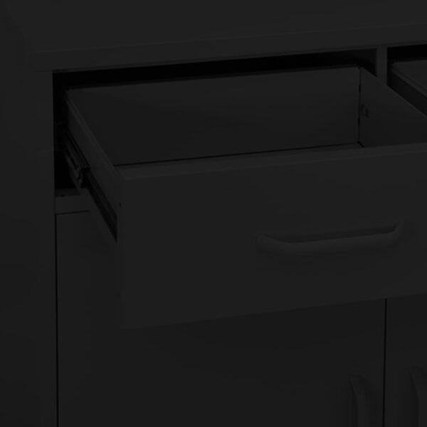 vidaXL Storage Cabinet Black 31.5"x13.8"x40" Steel - Image 6