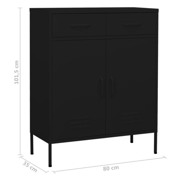 vidaXL Storage Cabinet Black 31.5"x13.8"x40" Steel - Image 10