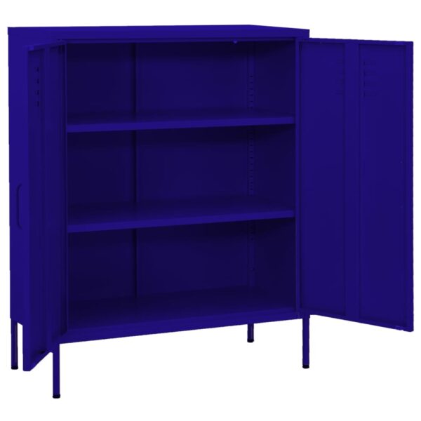 vidaXL Storage Cabinet Navy Blue 31.5"x13.8"x40" Steel - Image 2