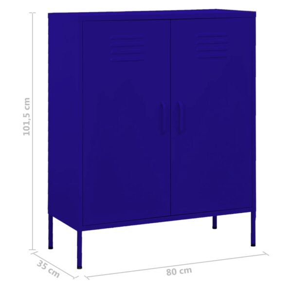 vidaXL Storage Cabinet Navy Blue 31.5"x13.8"x40" Steel - Image 9