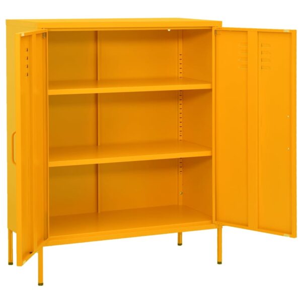 vidaXL Storage Cabinet Mustard Yellow 31.5"x13.8"x40" Steel - Image 2