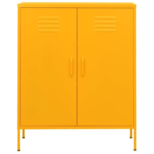 vidaXL Storage Cabinet Mustard Yellow 31.5"x13.8"x40" Steel - Image 3