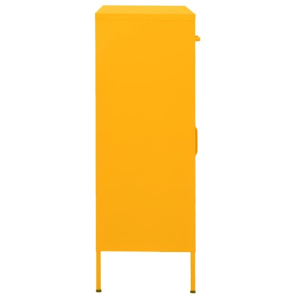 vidaXL Storage Cabinet Mustard Yellow 31.5"x13.8"x40" Steel - Image 4