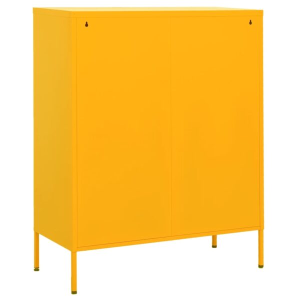 vidaXL Storage Cabinet Mustard Yellow 31.5"x13.8"x40" Steel - Image 5