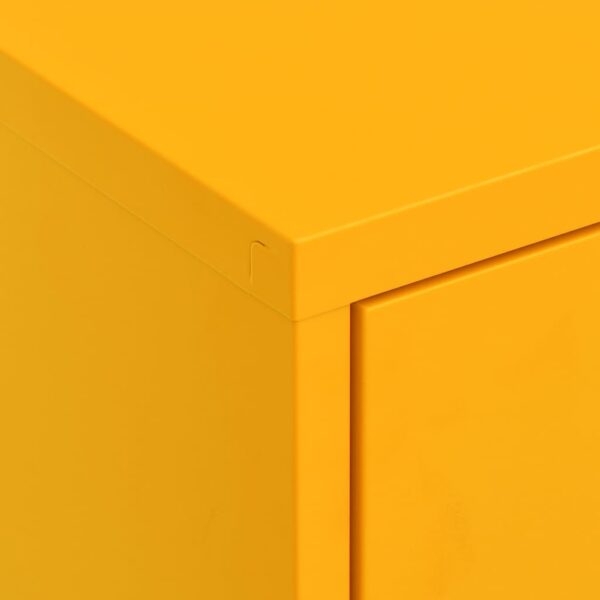 vidaXL Storage Cabinet Mustard Yellow 31.5"x13.8"x40" Steel - Image 7