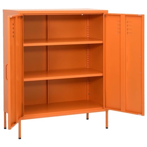 vidaXL Storage Cabinet Orange 31.5"x13.8"x40" Steel - Image 2