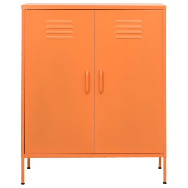 vidaXL Storage Cabinet Orange 31.5"x13.8"x40" Steel - Image 3