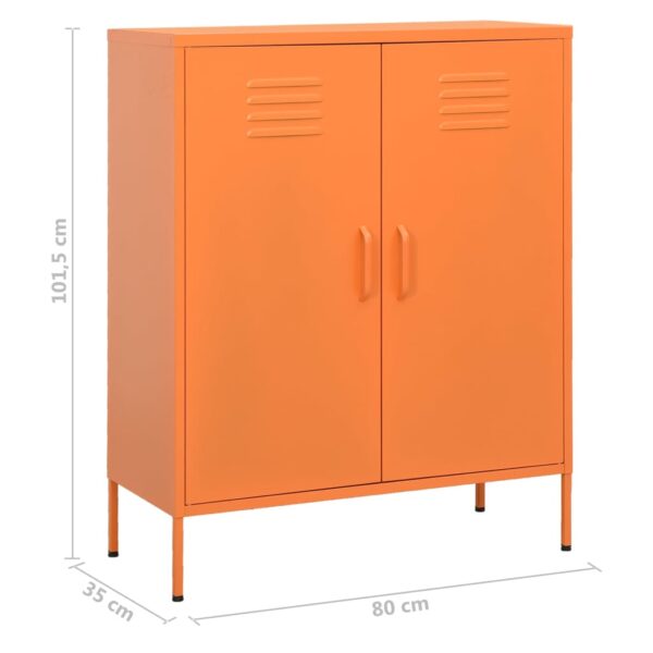 vidaXL Storage Cabinet Orange 31.5"x13.8"x40" Steel - Image 9