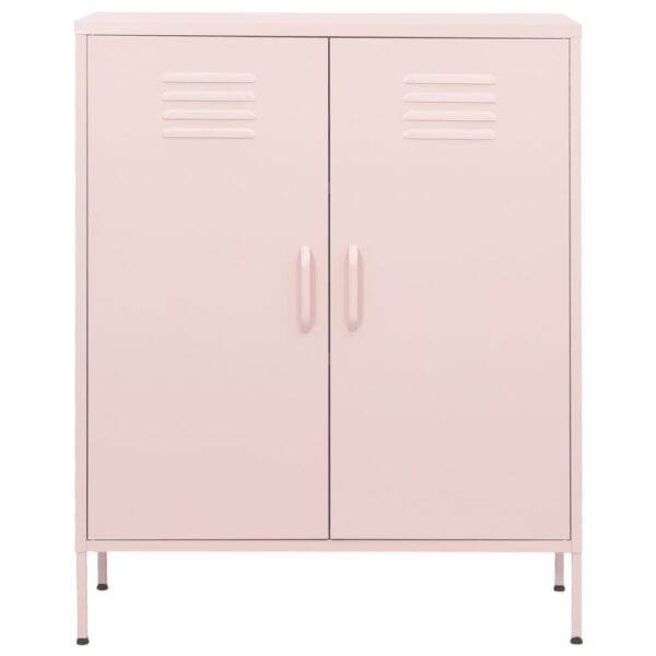 vidaXL Storage Cabinet Pink 31.5"x13.8"x40" Steel - Image 3