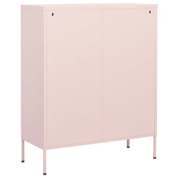 vidaXL Storage Cabinet Pink 31.5"x13.8"x40" Steel - Image 5