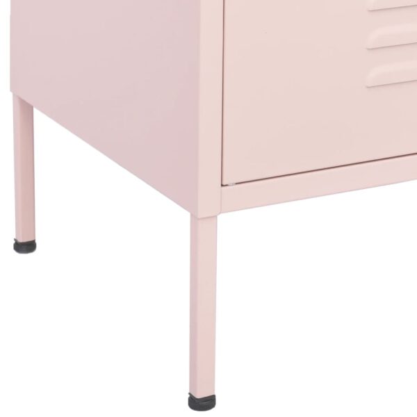 vidaXL Storage Cabinet Pink 31.5"x13.8"x40" Steel - Image 6