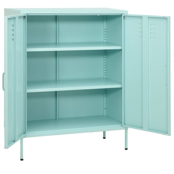 vidaXL Storage Cabinet Mint 31.5"x13.8"x40" Steel - Image 2