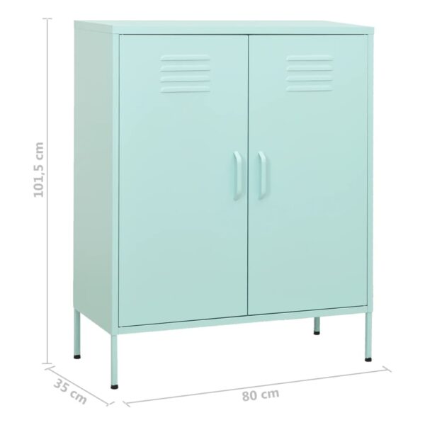 vidaXL Storage Cabinet Mint 31.5"x13.8"x40" Steel - Image 9