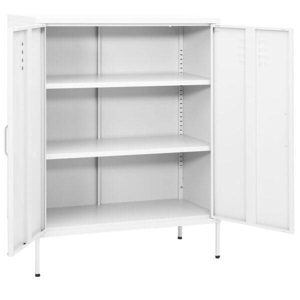 vidaXL Storage Cabinet White 31.5"x13.8"x40" Steel - Image 2