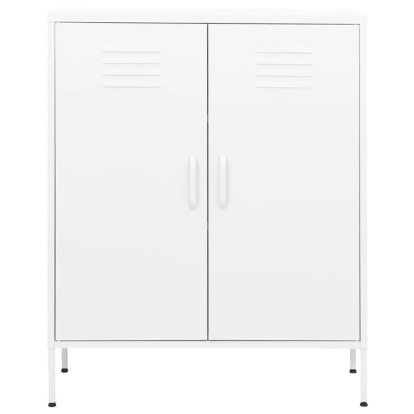 vidaXL Storage Cabinet White 31.5"x13.8"x40" Steel - Image 3