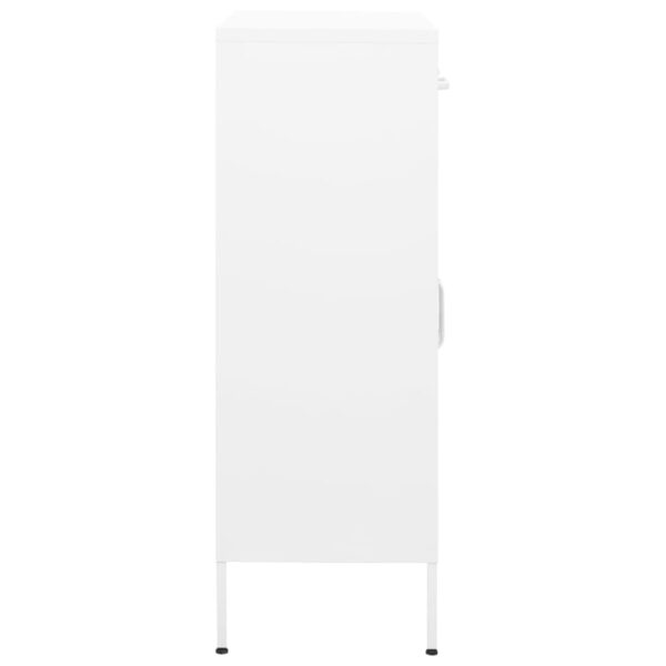 vidaXL Storage Cabinet White 31.5"x13.8"x40" Steel - Image 4