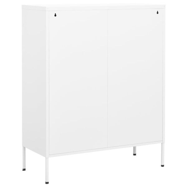 vidaXL Storage Cabinet White 31.5"x13.8"x40" Steel - Image 5