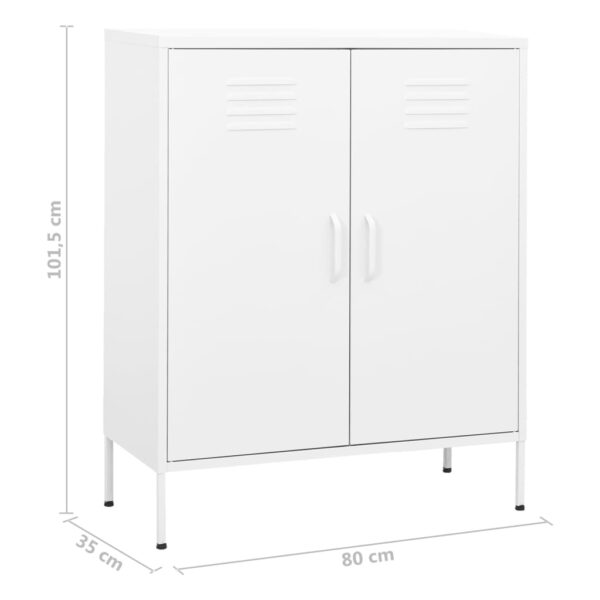 vidaXL Storage Cabinet White 31.5"x13.8"x40" Steel - Image 9