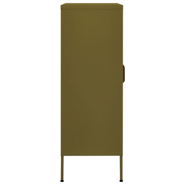 vidaXL Storage Cabinet Olive Green 31.5"x13.8"x40" Steel - Image 5