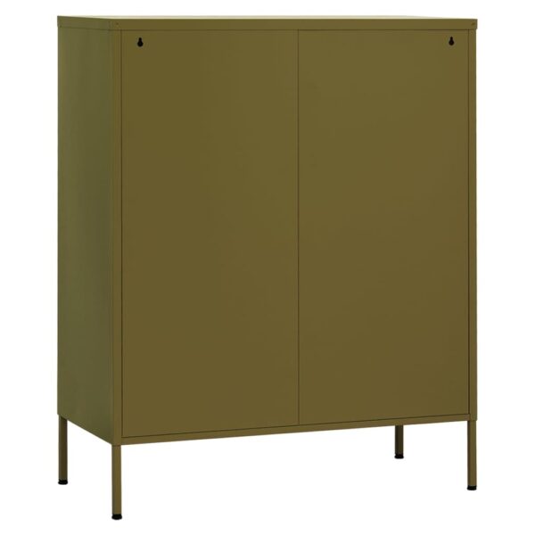 vidaXL Storage Cabinet Olive Green 31.5"x13.8"x40" Steel - Image 6