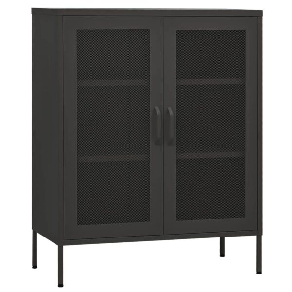 vidaXL Storage Cabinet Anthracite 31.5"x13.8"x40" Steel - Image 2