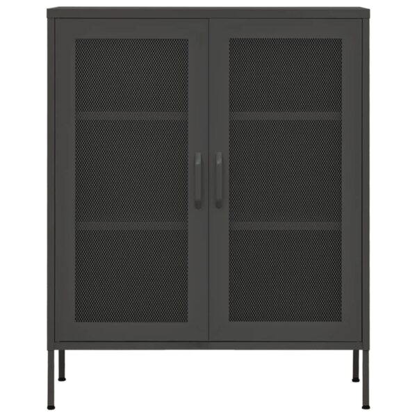 vidaXL Storage Cabinet Anthracite 31.5"x13.8"x40" Steel - Image 3