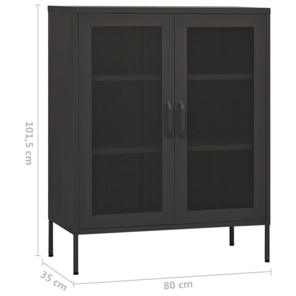 vidaXL Storage Cabinet Anthracite 31.5"x13.8"x40" Steel - Image 9