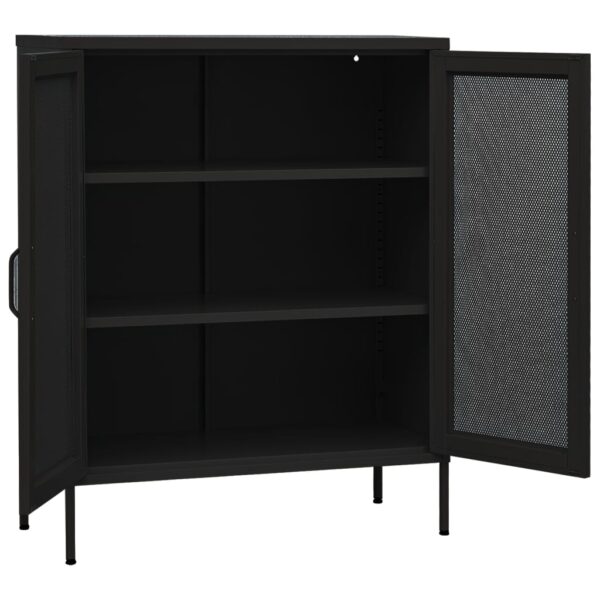 vidaXL Storage Cabinet Black 31.5"x13.8"x40" Steel - Image 4