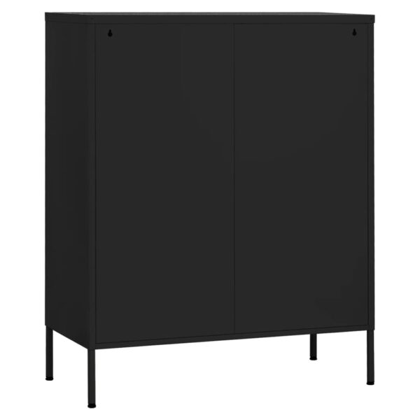 vidaXL Storage Cabinet Black 31.5"x13.8"x40" Steel - Image 6