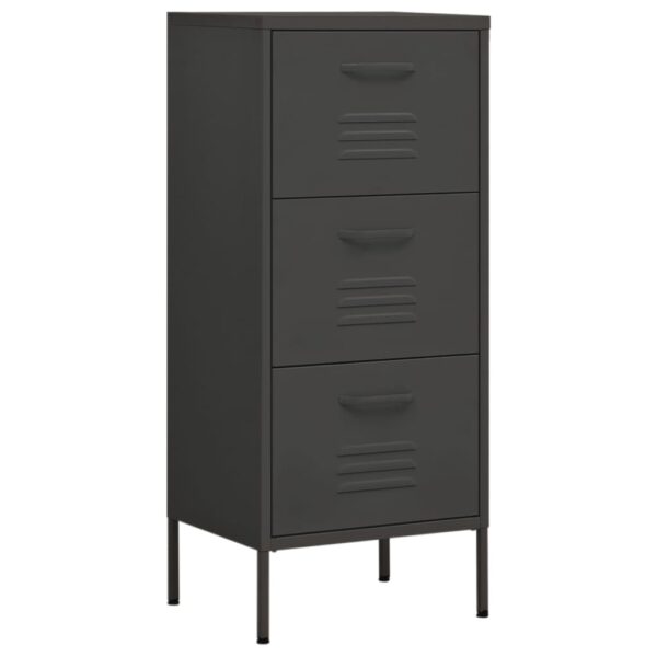 vidaXL Storage Cabinet Anthracite 16.7"x13.8"x40" Steel - Image 2