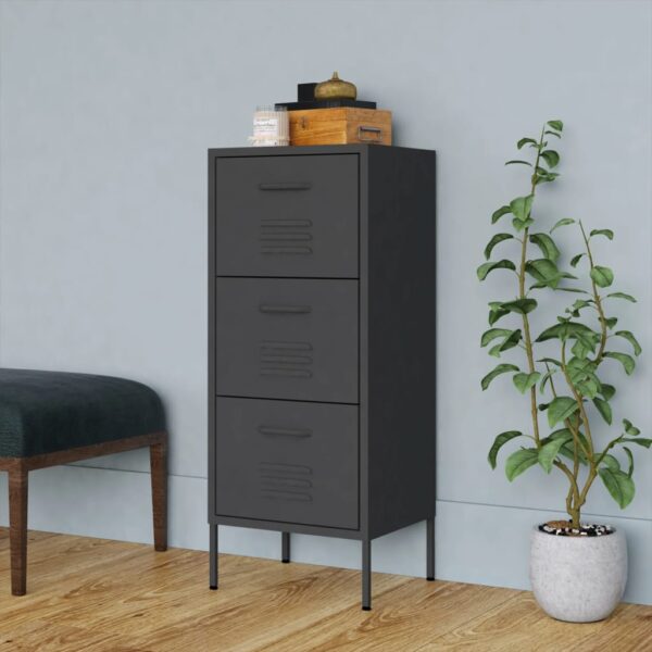 vidaXL Storage Cabinet Anthracite 16.7"x13.8"x40" Steel