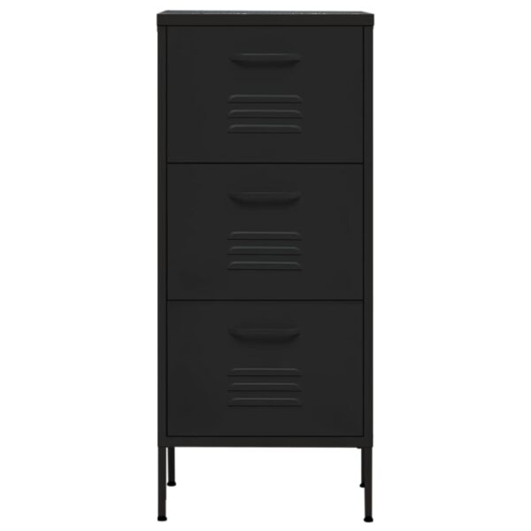 vidaXL Storage Cabinet Black 16.7"x13.8"x40" Steel - Image 3