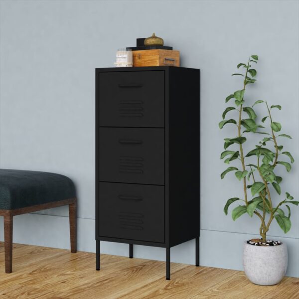 vidaXL Storage Cabinet Black 16.7"x13.8"x40" Steel