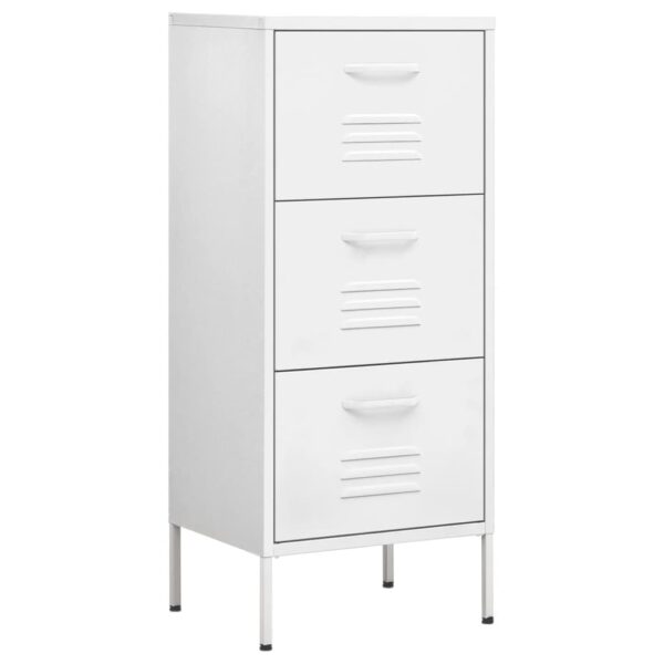 vidaXL Storage Cabinet White 16.7"x13.8"x40" Steel - Image 2