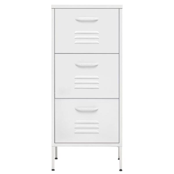 vidaXL Storage Cabinet White 16.7"x13.8"x40" Steel - Image 3