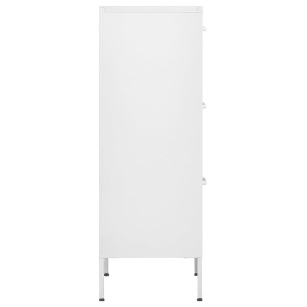 vidaXL Storage Cabinet White 16.7"x13.8"x40" Steel - Image 4