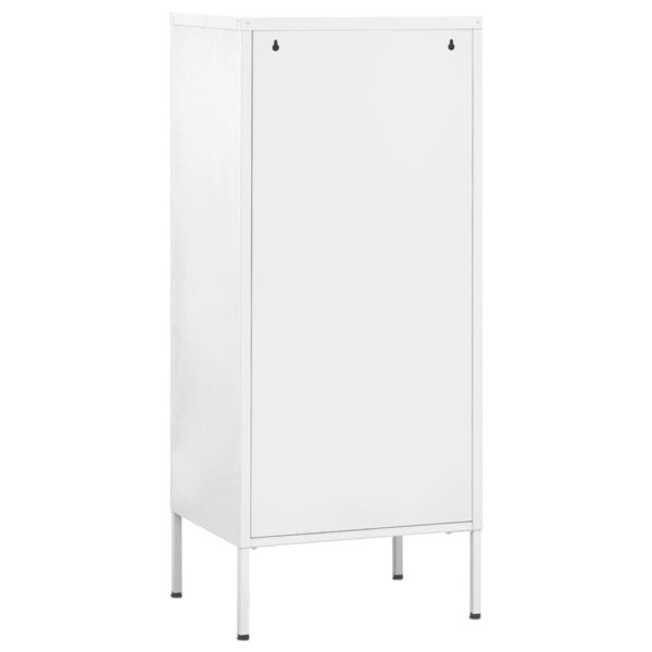 vidaXL Storage Cabinet White 16.7"x13.8"x40" Steel - Image 5