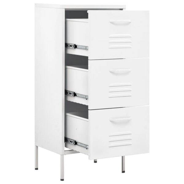 vidaXL Storage Cabinet White 16.7"x13.8"x40" Steel - Image 6