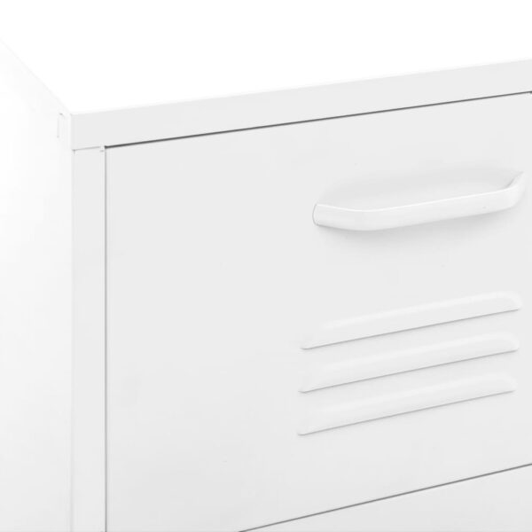 vidaXL Storage Cabinet White 16.7"x13.8"x40" Steel - Image 8