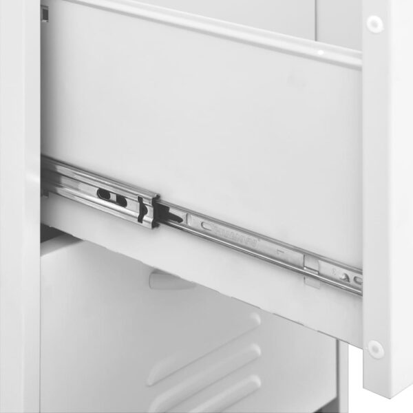 vidaXL Storage Cabinet White 16.7"x13.8"x40" Steel - Image 9