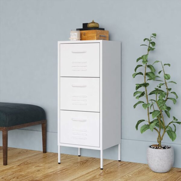 vidaXL Storage Cabinet White 16.7"x13.8"x40" Steel