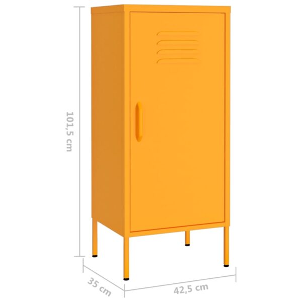 vidaXL Storage Cabinet Mustard Yellow 16.7"x13.8"x40" Steel - Image 8