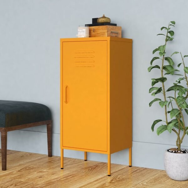 vidaXL Storage Cabinet Mustard Yellow 16.7"x13.8"x40" Steel