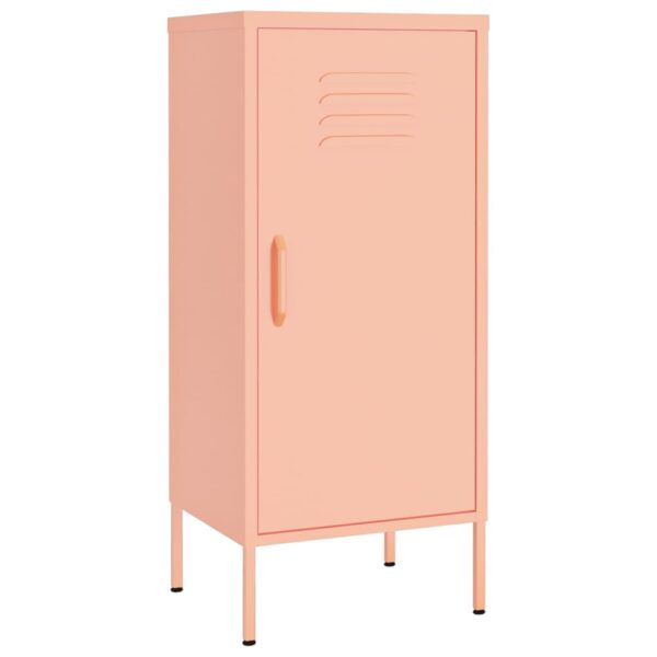 vidaXL Storage Cabinet Pink 16.7"x13.8"x40" Steel - Image 2