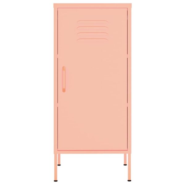 vidaXL Storage Cabinet Pink 16.7"x13.8"x40" Steel - Image 3