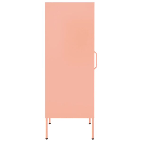 vidaXL Storage Cabinet Pink 16.7"x13.8"x40" Steel - Image 4