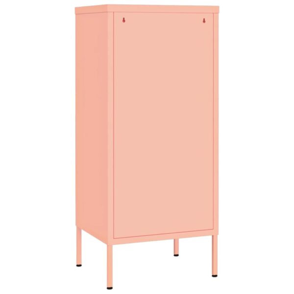 vidaXL Storage Cabinet Pink 16.7"x13.8"x40" Steel - Image 5