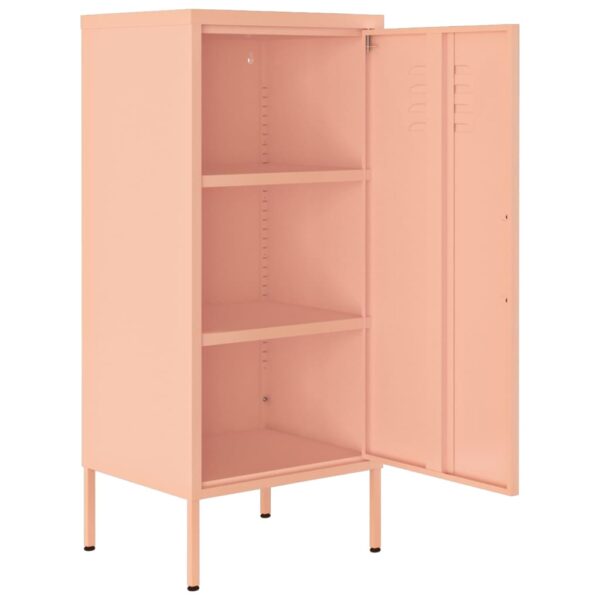 vidaXL Storage Cabinet Pink 16.7"x13.8"x40" Steel - Image 6